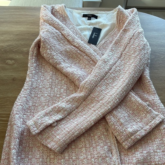 Sandro Orange Pink Buttoned Long Sleeve Sweater Dress - Picture 6 of 7